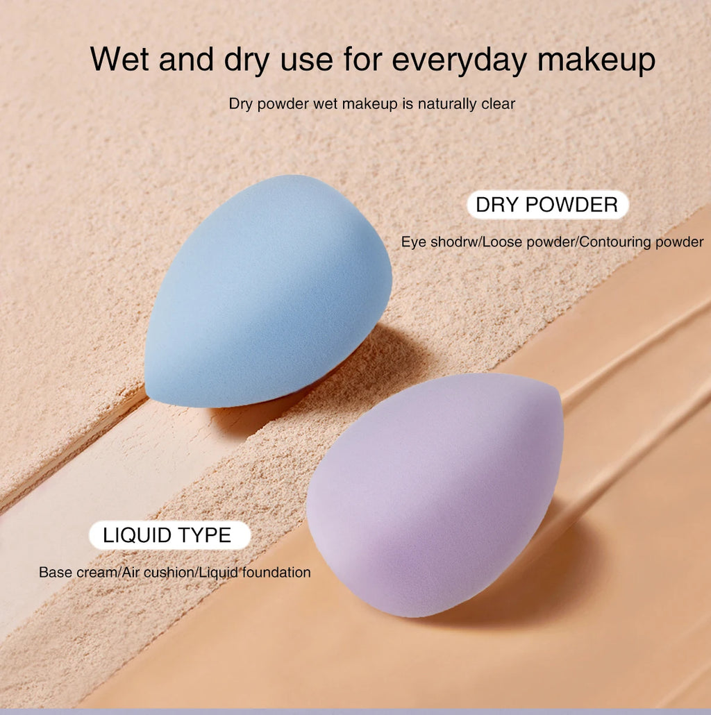 4pcs Makeup Sponge Powder Puff Beauty Cosmetic Ball Foundation Powder Puff Dry Wet Combined Water Droplets Make Up Tools