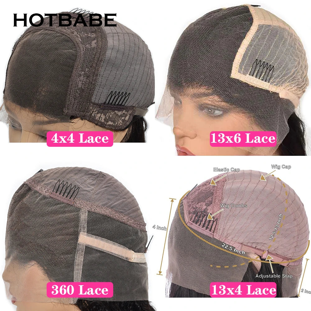 13x4 Human Hair Wigs For Women Brazilian 400 High Density Kinky Curly Glueless Wigs 13x6 HD Lace Frontal Wig 360 PrePlucked Lace