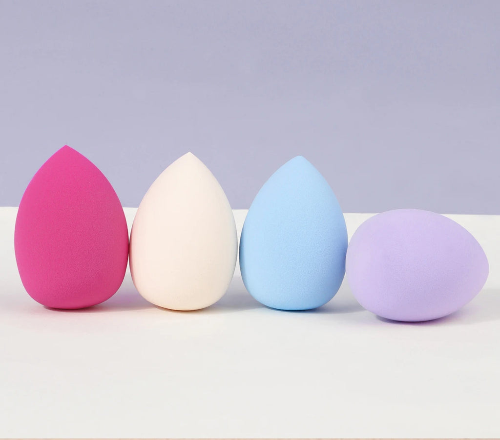 4pcs Makeup Sponge Powder Puff Beauty Cosmetic Ball Foundation Powder Puff Dry Wet Combined Water Droplets Make Up Tools