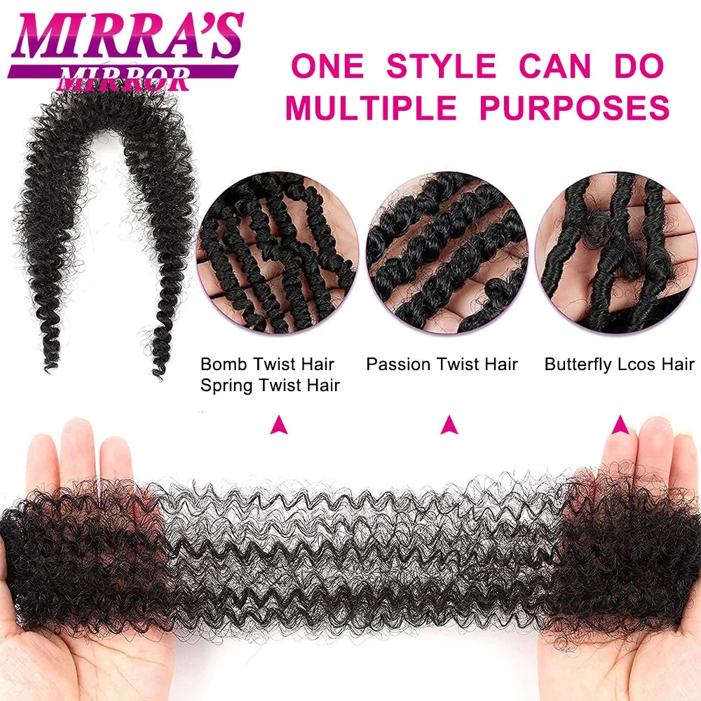 28Inch Kinky Twist Afro Crochet Braid Springy Twist Hair For Distressed Butterfly Locs Synthetic Marley Hair Extension For Women