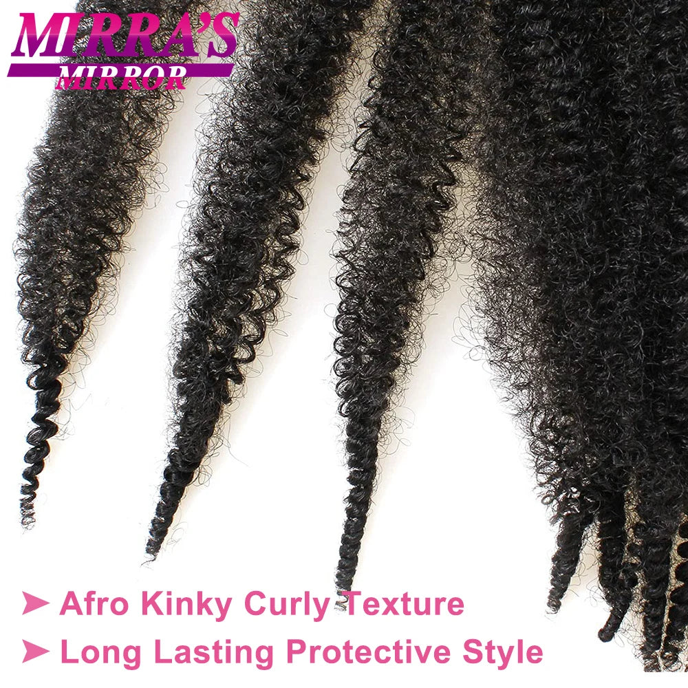 28Inch Kinky Twist Afro Crochet Braid Springy Twist Hair For Distressed Butterfly Locs Synthetic Marley Hair Extension For Women