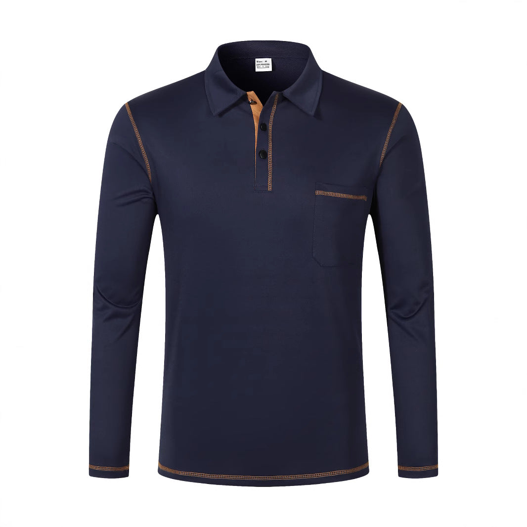 2025 new polo shirt long sleeve lapel men amazon casual sports breathable