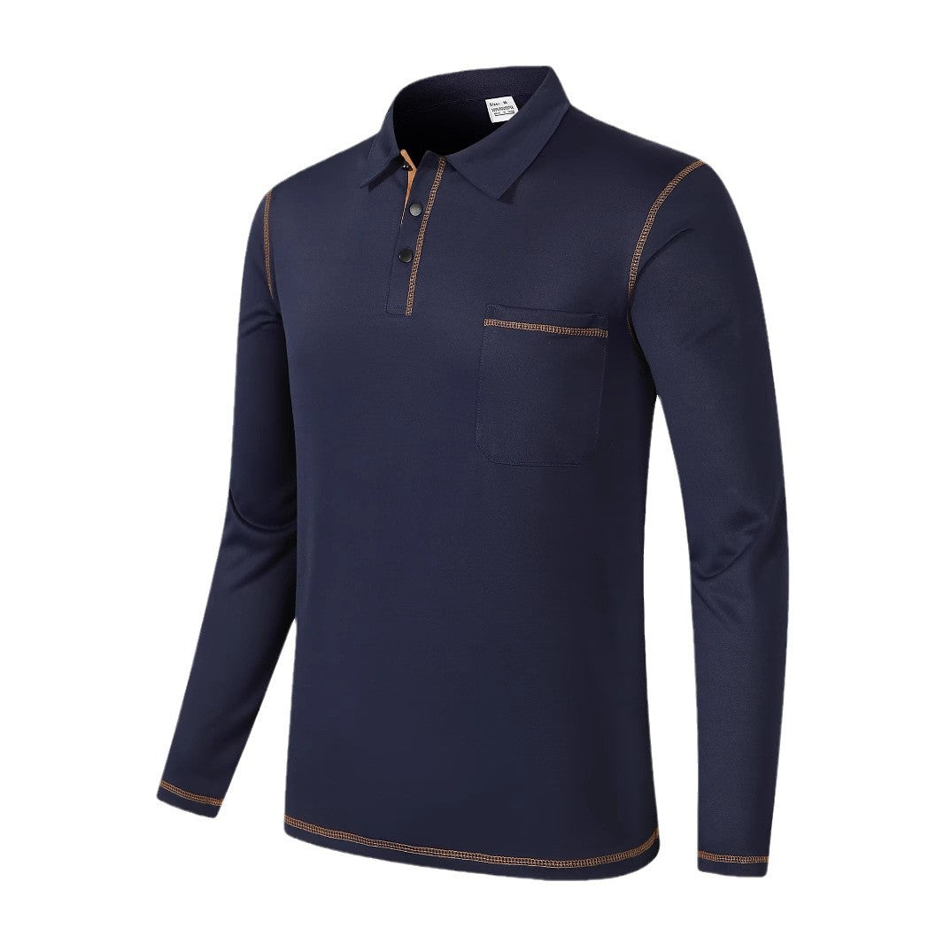 2025 new polo shirt long sleeve lapel men amazon casual sports breathable