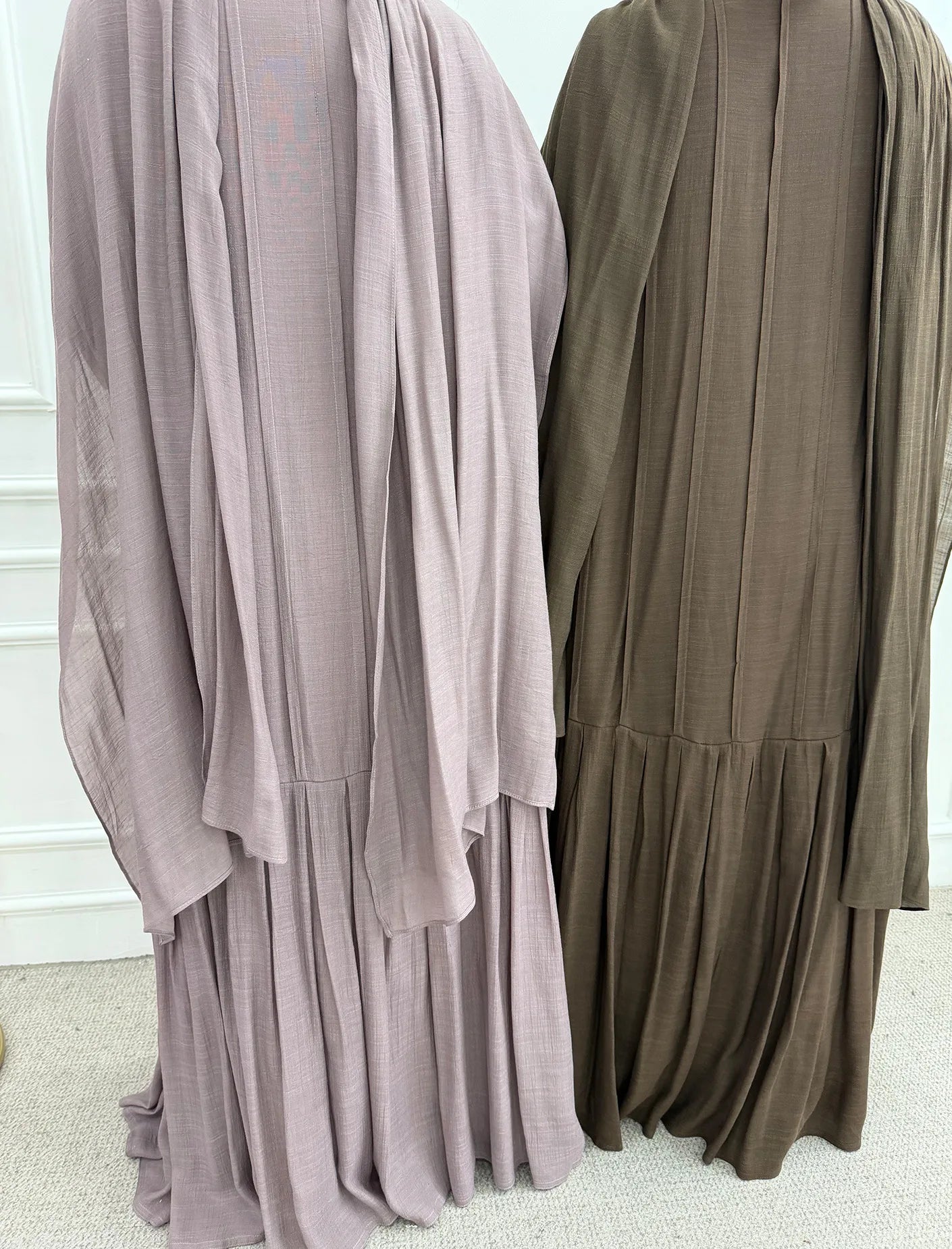 Abaya Hijab 2 Piece Set Open Dress Women Eid Muslim Khimar Dresses Cardigan Robe Ramadan Vestidos Morocco Dubai Kaftan Jalabiya