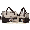Baby Diaper Bag Large Capacity 5-piece Set Baby Diaper Storage Bag Embroidered Cartoon Fashion Multifunctional Portable Baby Bag
