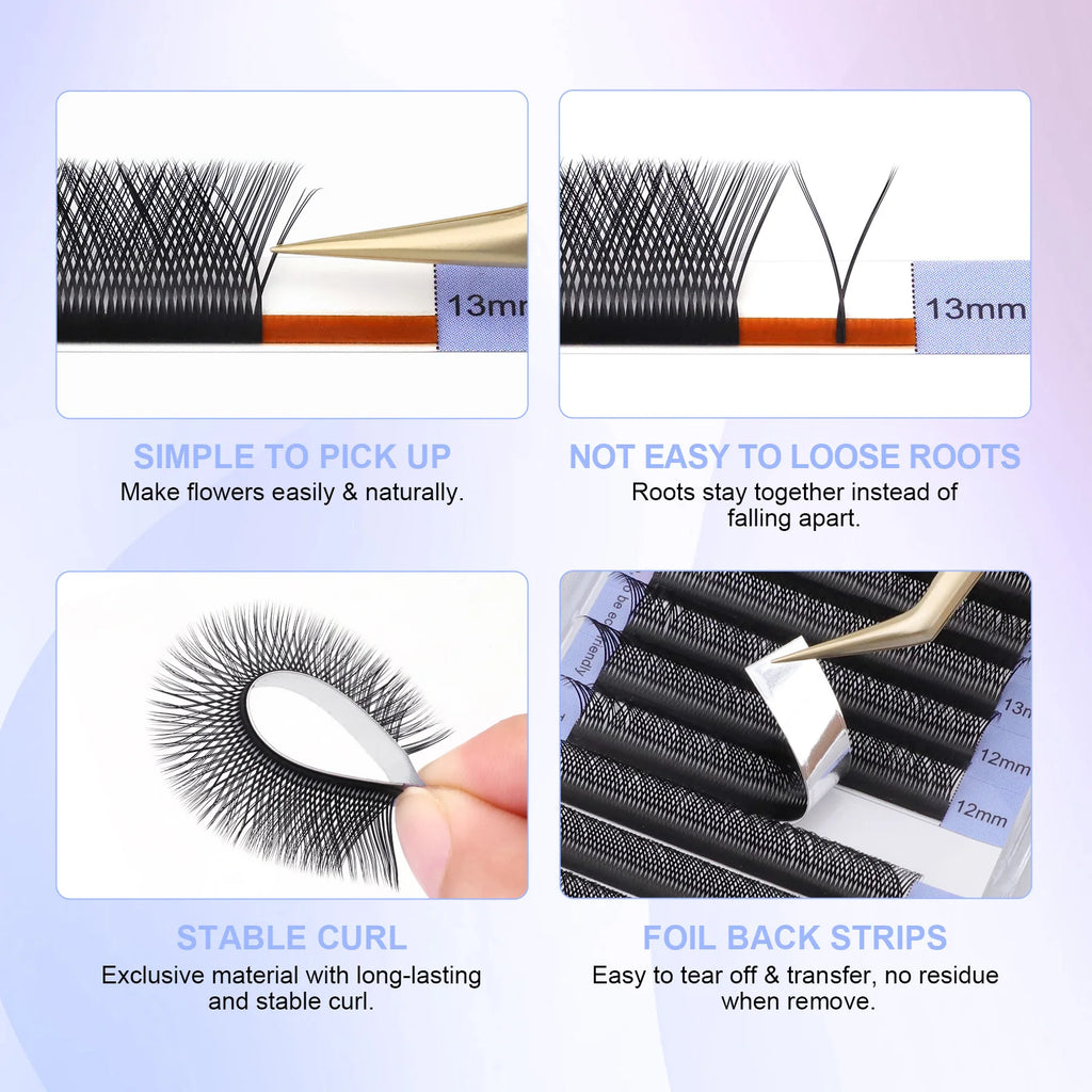 NAGARAKU Single Tip 2D Y/Double Tips YY/Triple Tips YY Shape Hand Woven Premium Soft Light Eyelashes Extension