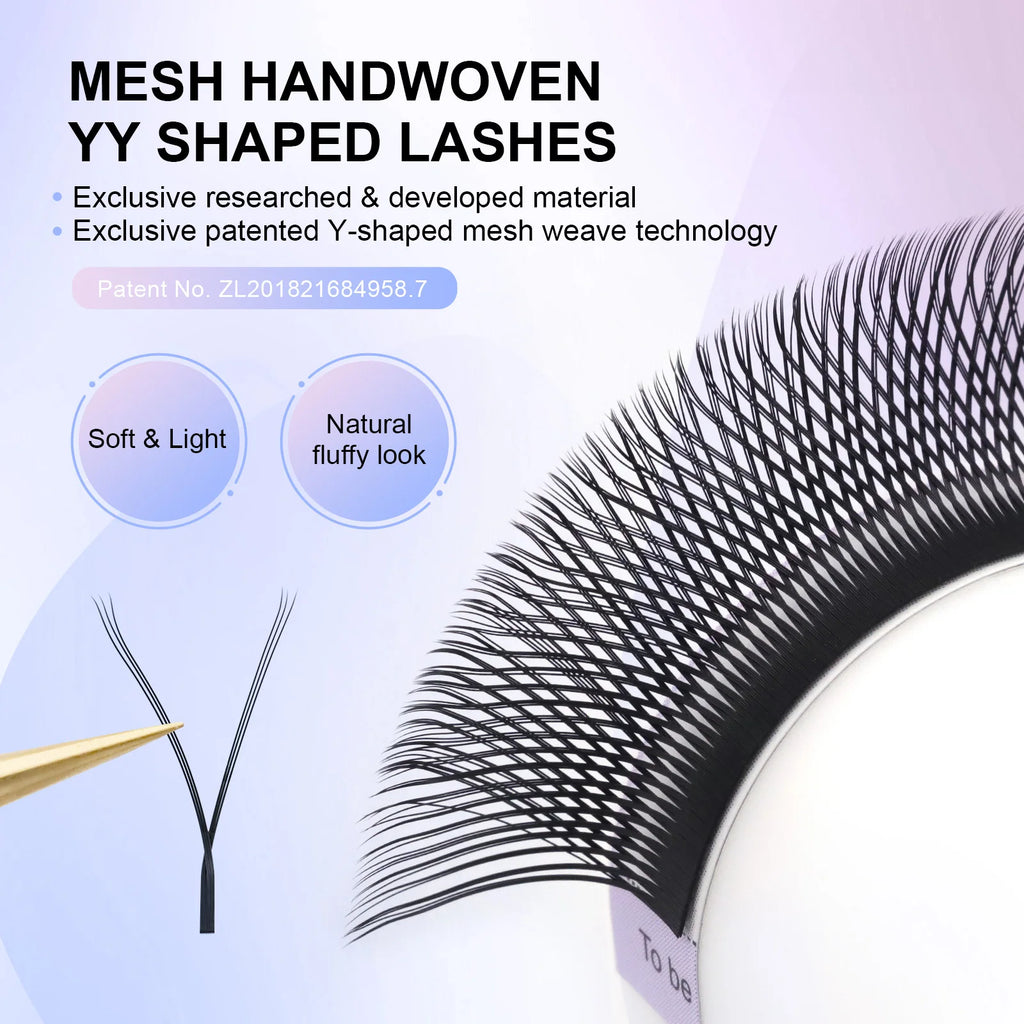 NAGARAKU Single Tip 2D Y/Double Tips YY/Triple Tips YY Shape Hand Woven Premium Soft Light Eyelashes Extension