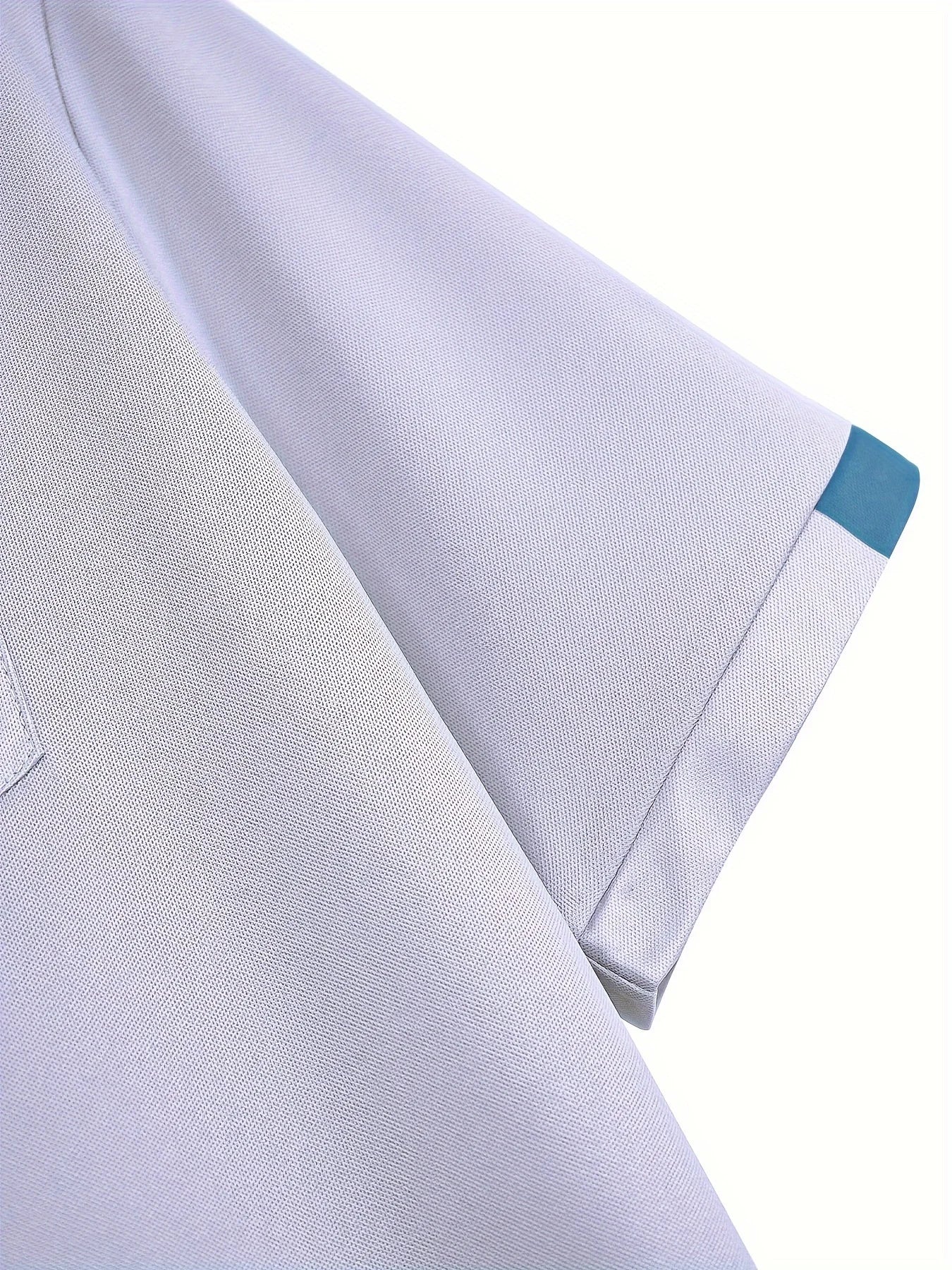 Men's Fashionable Color-Blocked Shirts Elegant Polo Uniforms Suitable for Home and Traveling