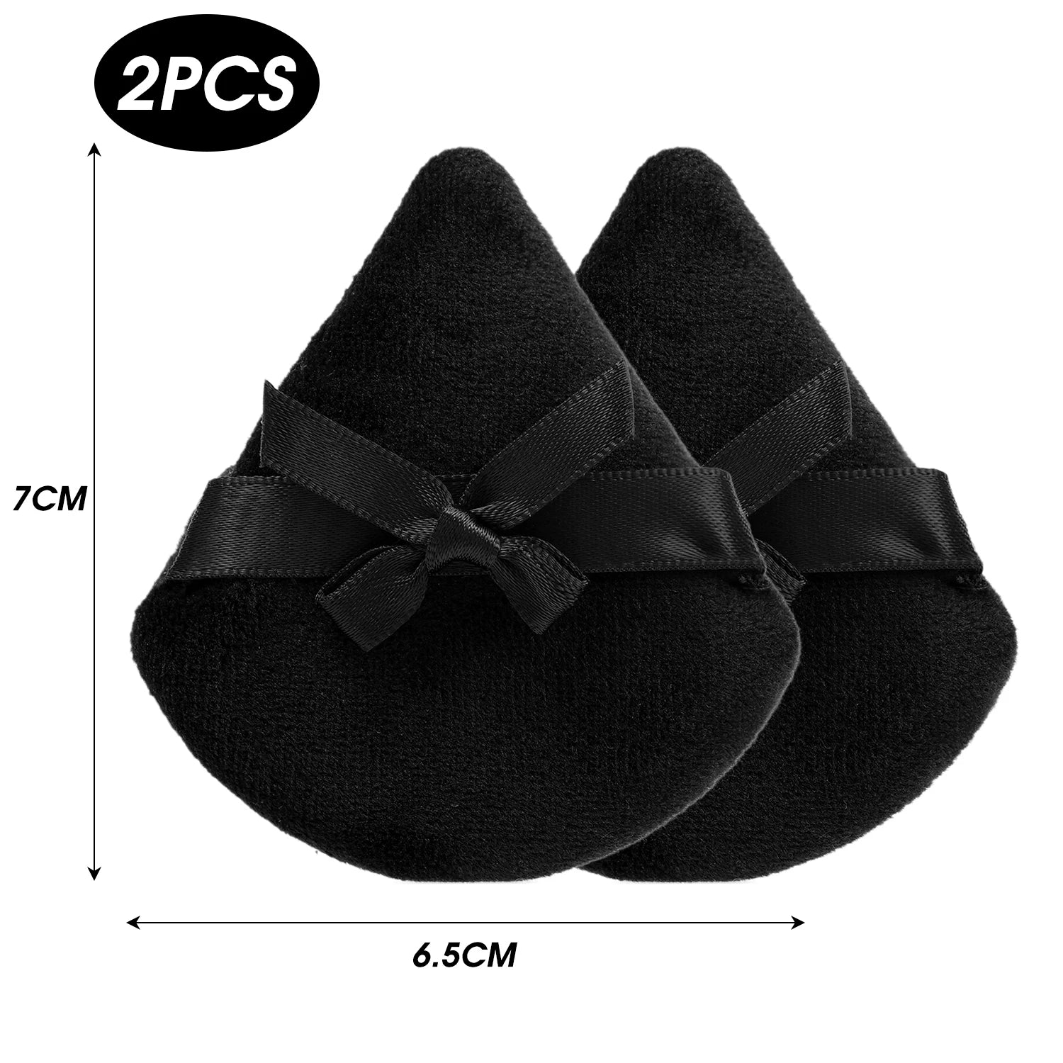 20pcs Makeup Puffs Short Fluff Bow Triangle Powder Puff Lightweight Crystal Velvet Face Eye Contouring Shadow Seal Cosmetic Puff