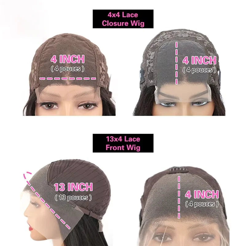 Bob Wig Human Hair 100% Straight Lace Front Wigs Brazilian Pre Plucked 13x4 Transparent Lace Frontal Short Wigs For Black Women