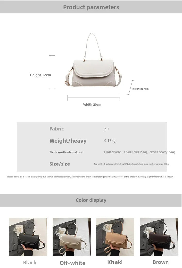 Handbag, niche vintage handbag, new fashion versatile crossbody single-shoulder small square bag, simple design
