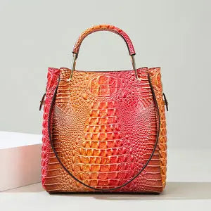 Bucket bag, large-capacity tote bag, high-end printed women's handbag, work and commuting bag