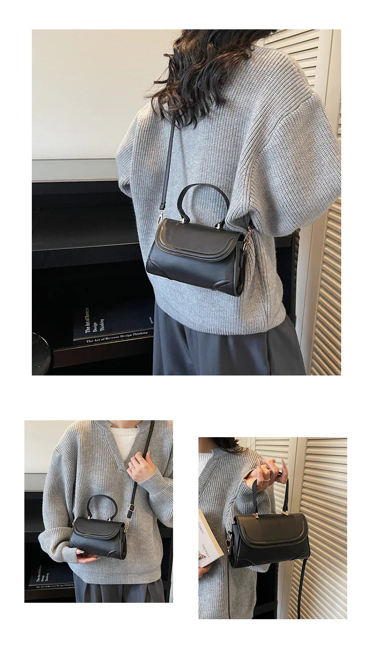 Handbag, niche vintage handbag, new fashion versatile crossbody single-shoulder small square bag, simple design