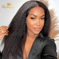 Kinky Straight 13x4 Lace Front Wigs For Women Yaki Straight Brazilian Remy Human Hair Wig HD Transparent Lace Front Wig 4x4