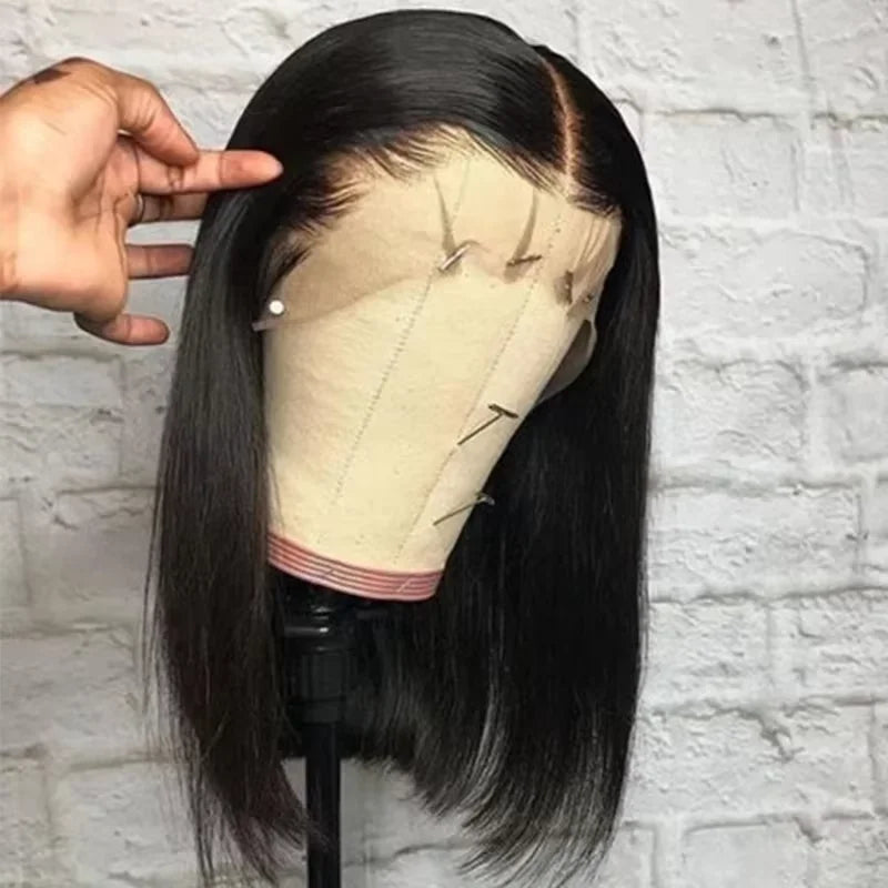 Bob Wig Human Hair 100% Straight Lace Front Wigs Brazilian Pre Plucked 13x4 Transparent Lace Frontal Short Wigs For Black Women
