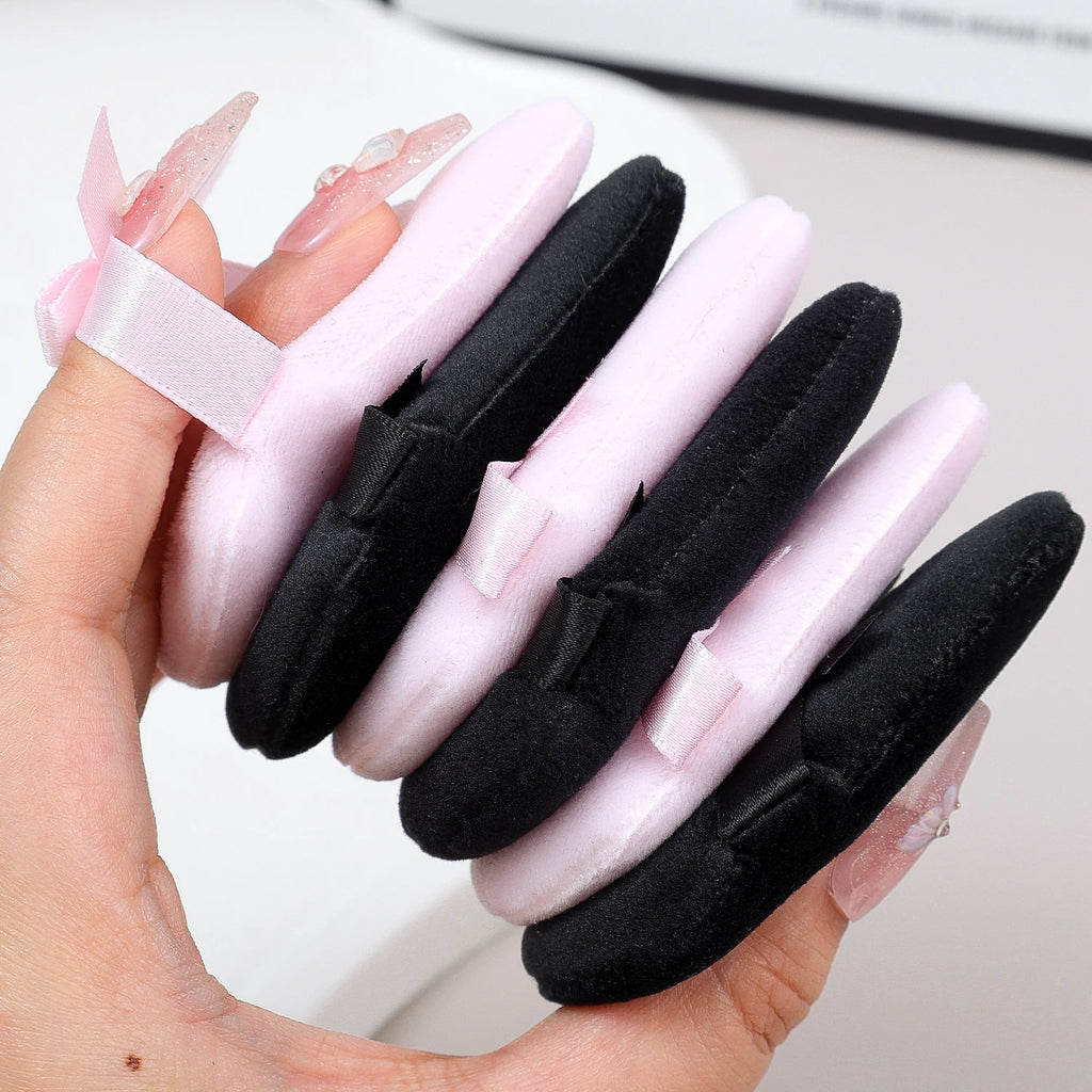 20pcs Makeup Puffs Short Fluff Bow Triangle Powder Puff Lightweight Crystal Velvet Face Eye Contouring Shadow Seal Cosmetic Puff