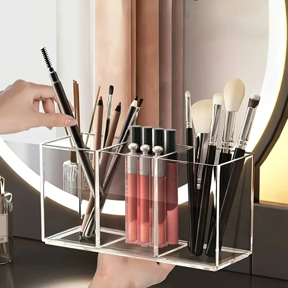 Transparent lipstick Cosmetic Makeup Acrylic Makeup Brush Tool Storage Box Case Make-up Brush Holder Table Organizer Makeup Tool