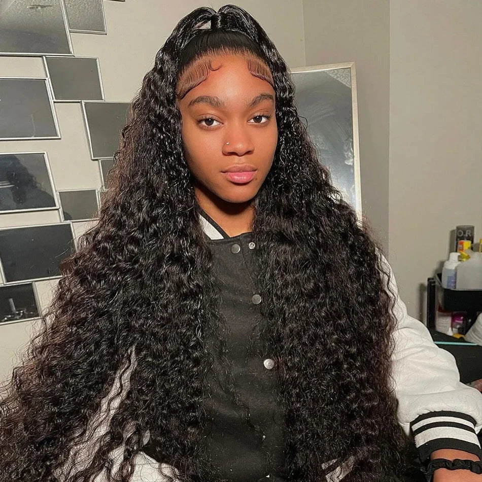 Deep Wave Human Hair Bundles Curly Hair 30Inch Brazilian Weaving Raw Virgin 100% Unprocessed Double Weft Hair Bundles Extensions