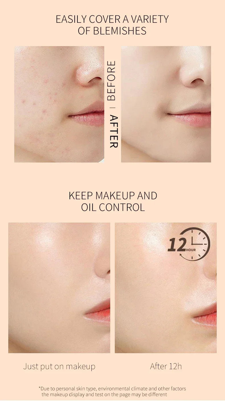 30ml Liquid Foundation Cream Waterproof Oil-control Cover Acne Base Cream Makeup Moisturize Matte Concealer Cosmetic