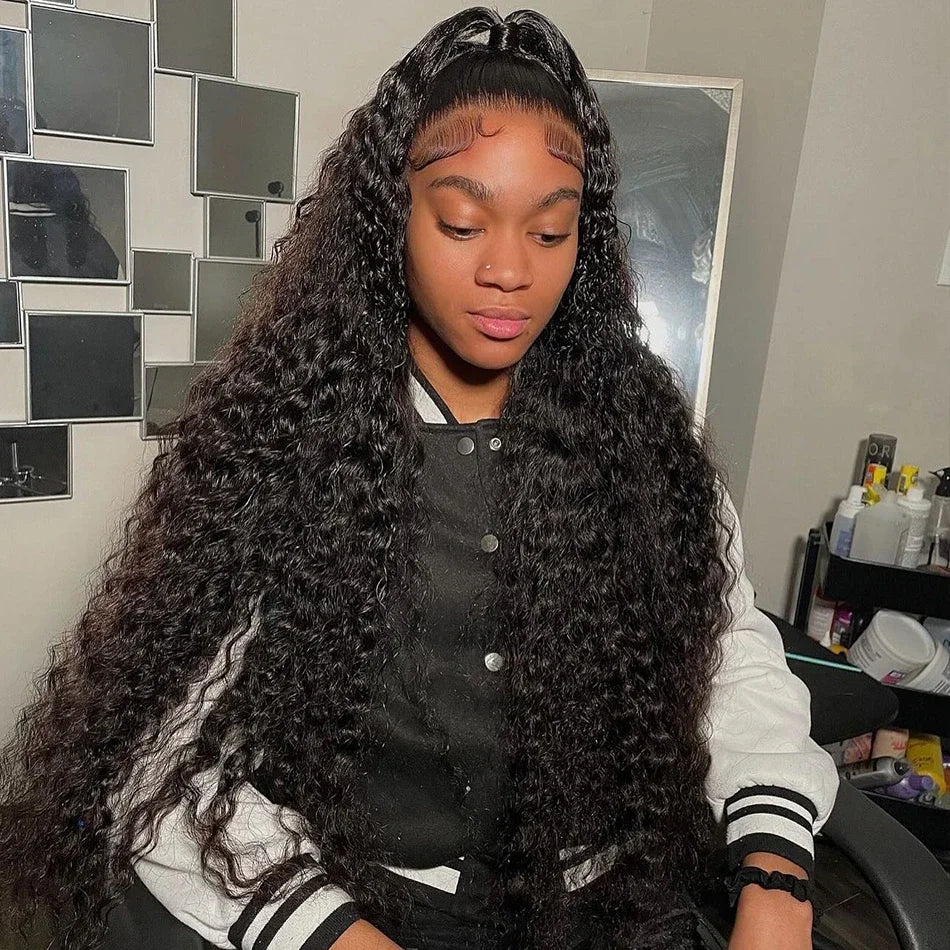 Deep Wave Human Hair Bundles Curly Hair 30Inch Brazilian Weaving Raw Virgin 100% Unprocessed Double Weft Hair Bundles Extensions