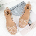 Summer women sandals flat-soled crystal clogs hollow flat-soled slip-ons shallow mouth Roman jelly shoes beach sandals