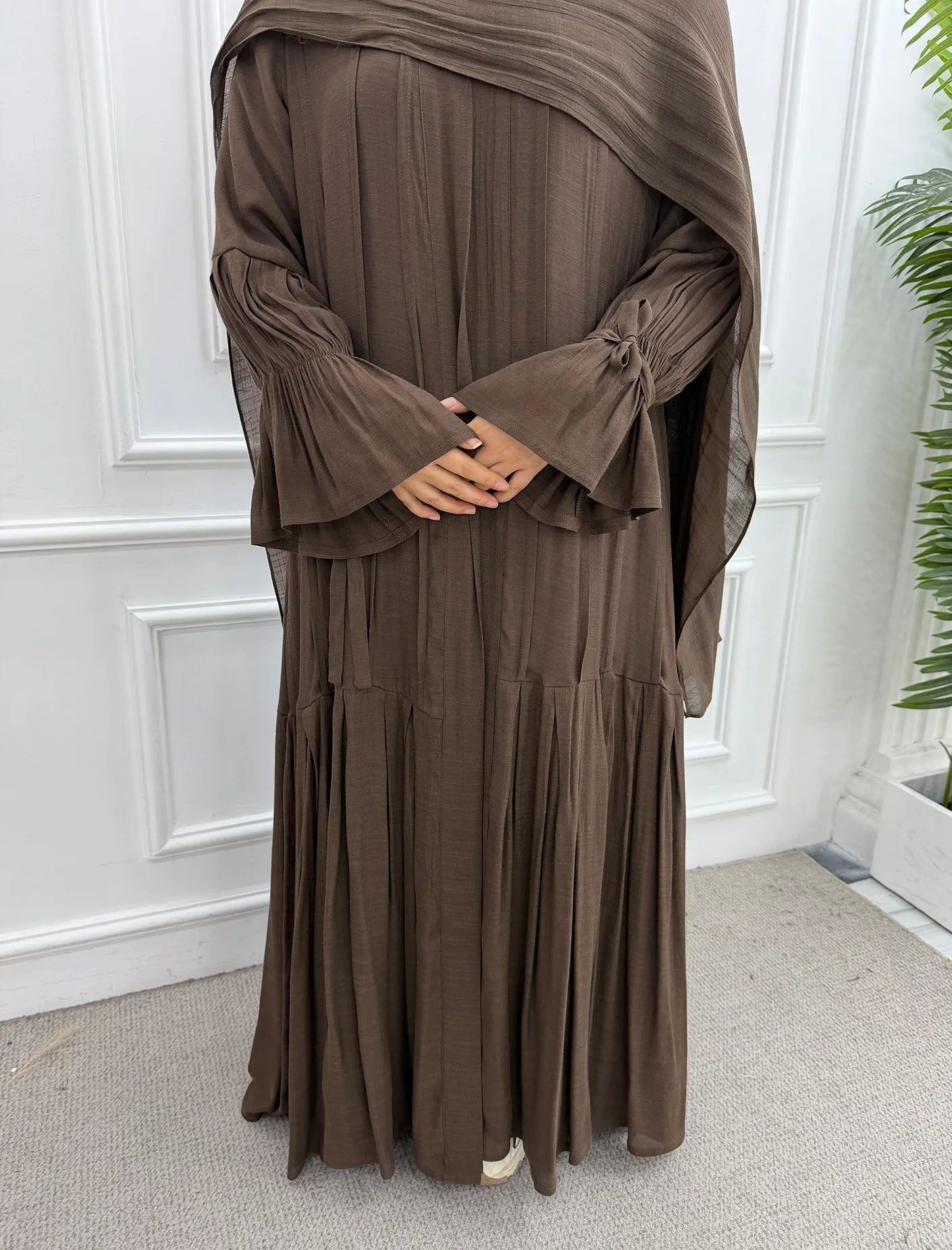 Abaya Hijab 2 Piece Set Open Dress Women Eid Muslim Khimar Dresses Cardigan Robe Ramadan Vestidos Morocco Dubai Kaftan Jalabiya