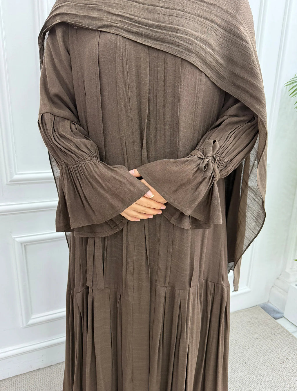 Abaya Hijab 2 Piece Set Open Dress Women Eid Muslim Khimar Dresses Cardigan Robe Ramadan Vestidos Morocco Dubai Kaftan Jalabiya