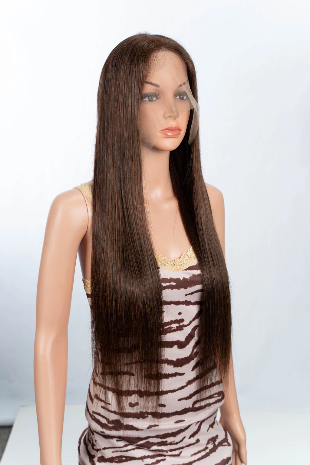 4# Chocolate Brown Colored Human Hair Wigs For Women 13X5 Straight Lace Front Wigs 30 Inch Highlight Remy Brazilian Hair Wigs