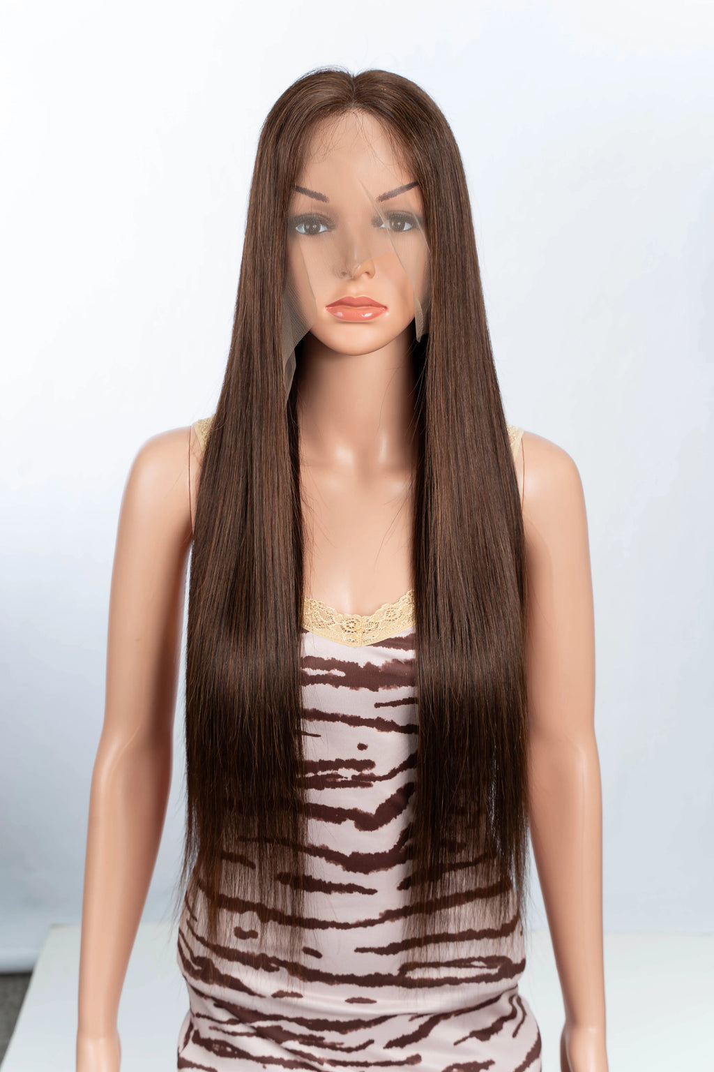 4# Chocolate Brown Colored Human Hair Wigs For Women 13X5 Straight Lace Front Wigs 30 Inch Highlight Remy Brazilian Hair Wigs