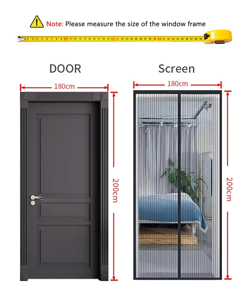 Mosquito and fly proof doors, mosquito nets, screen windows, door curtains, magnetic self-priming door curtains, no punching