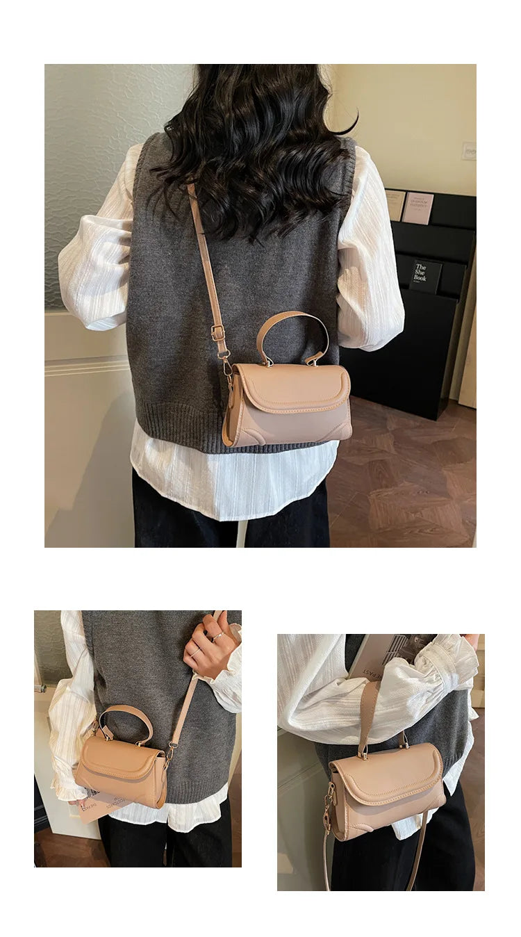 Handbag, niche vintage handbag, new fashion versatile crossbody single-shoulder small square bag, simple design