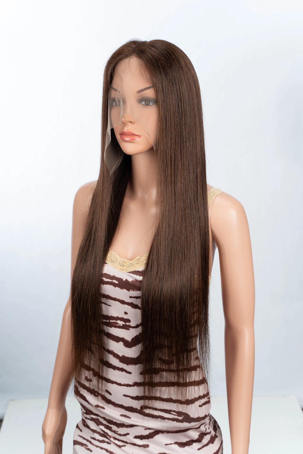 4# Chocolate Brown Colored Human Hair Wigs For Women 13X5 Straight Lace Front Wigs 30 Inch Highlight Remy Brazilian Hair Wigs