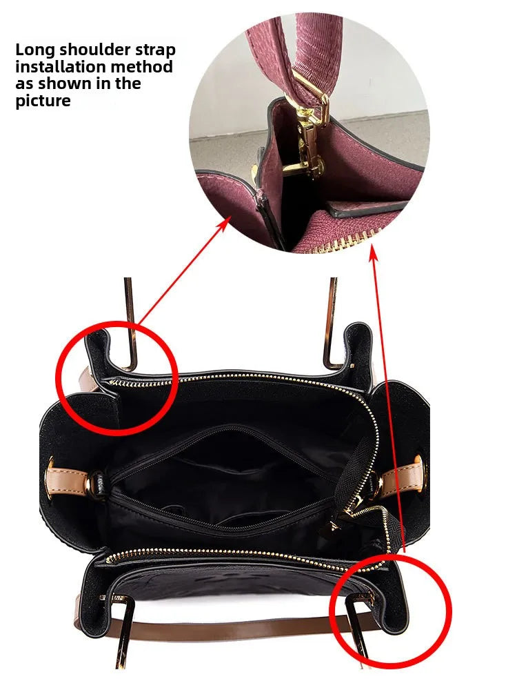 Bucket bag, large-capacity tote bag, high-end printed women's handbag, work and commuting bag