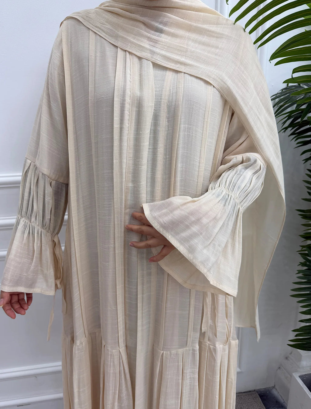 Abaya Hijab 2 Piece Set Open Dress Women Eid Muslim Khimar Dresses Cardigan Robe Ramadan Vestidos Morocco Dubai Kaftan Jalabiya