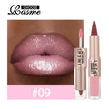 2IN1 Tapered Gradient Lipliner Pen Nude Brown Mirror Glass Lip Gloss Matte Lip Liner Waterproof Lip Contour Non Stick Makeup