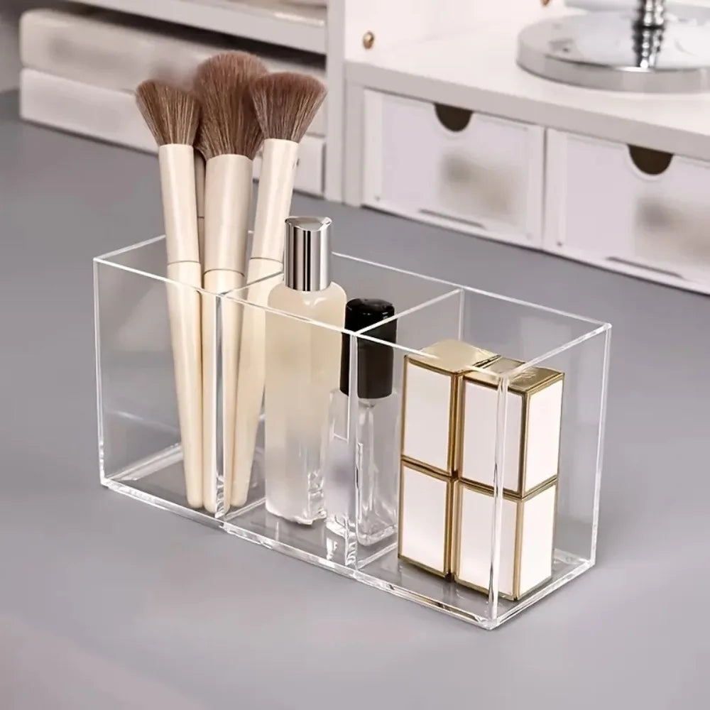 Transparent lipstick Cosmetic Makeup Acrylic Makeup Brush Tool Storage Box Case Make-up Brush Holder Table Organizer Makeup Tool