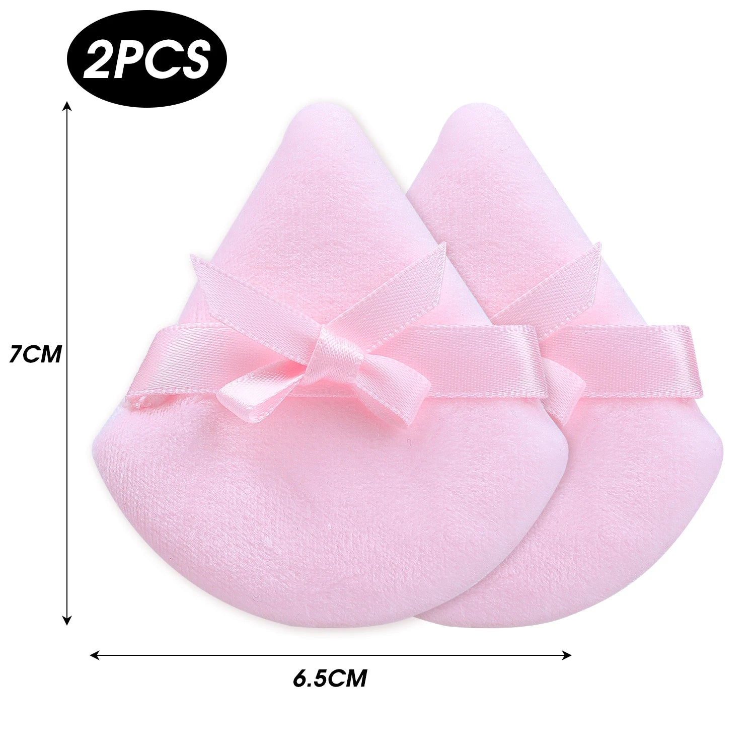 20pcs Makeup Puffs Short Fluff Bow Triangle Powder Puff Lightweight Crystal Velvet Face Eye Contouring Shadow Seal Cosmetic Puff