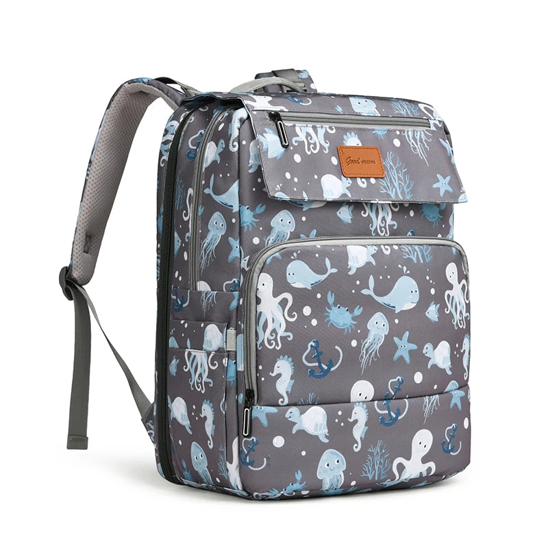Diaper Bag Backpack, Diaper Changing Station, Multi-Functional Mom Travel Baby Diaper Bag, Large Capacity Diaper Backpack