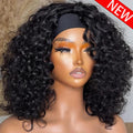 Headband Wig Human Hair Curly No Glueless Full Machine Made Wigs 400 Density 100% Human Hair Wigs For Women 10-18 Inch For Women