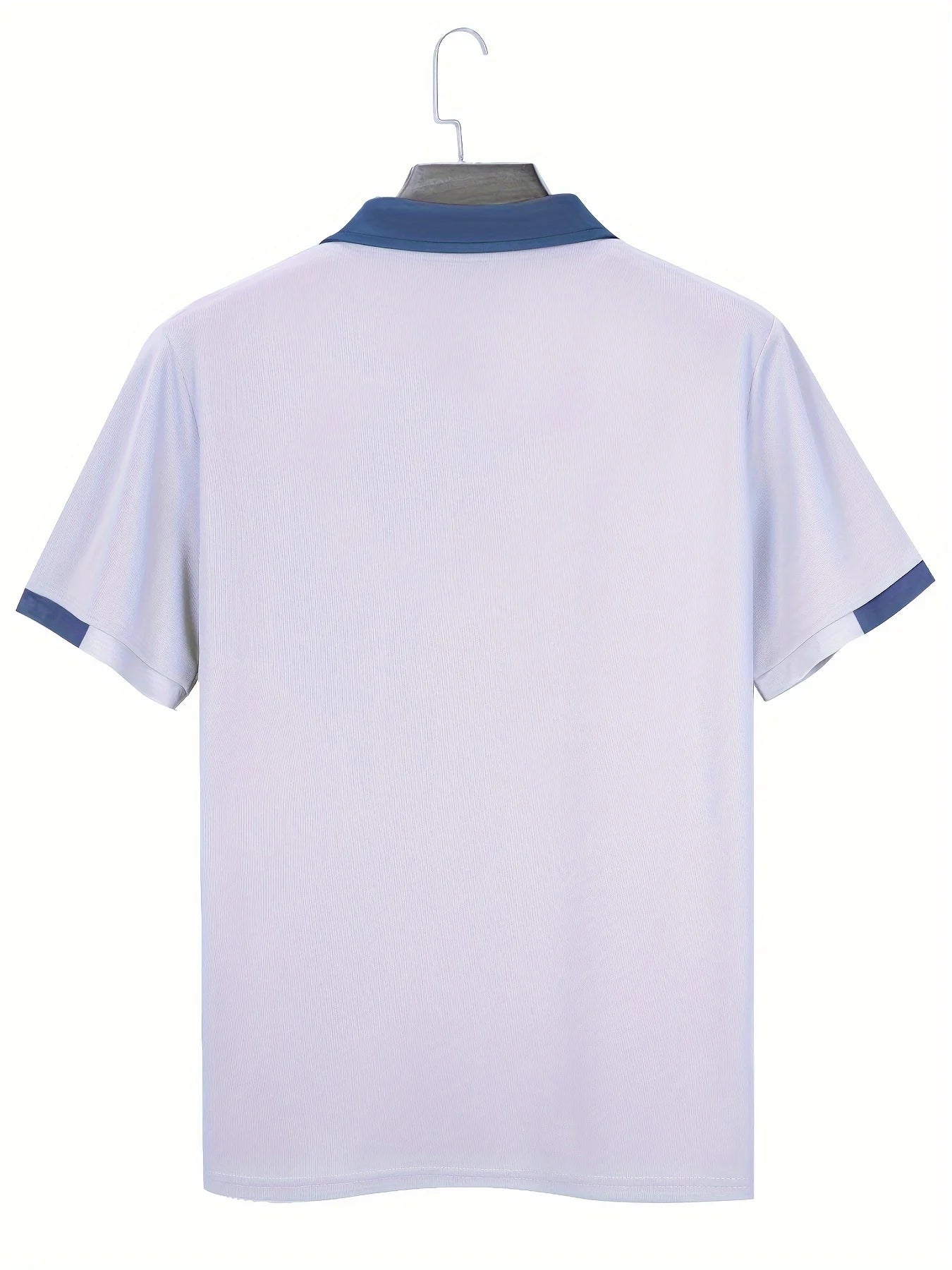 Men's Fashionable Color-Blocked Shirts Elegant Polo Uniforms Suitable for Home and Traveling